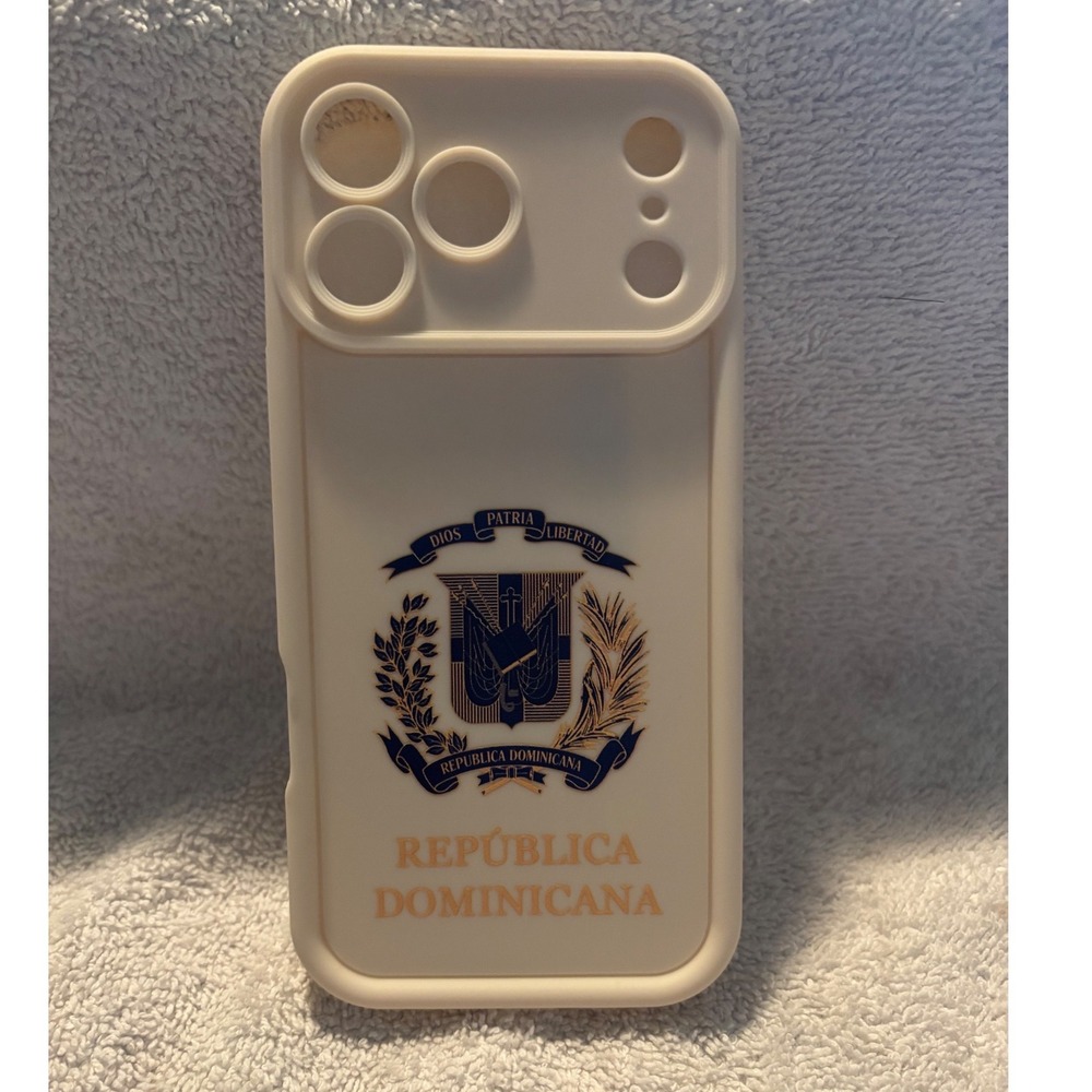 Dominican Republic Coat of Arms iPhone 15 Pro Max Silicone Case Stone Cream